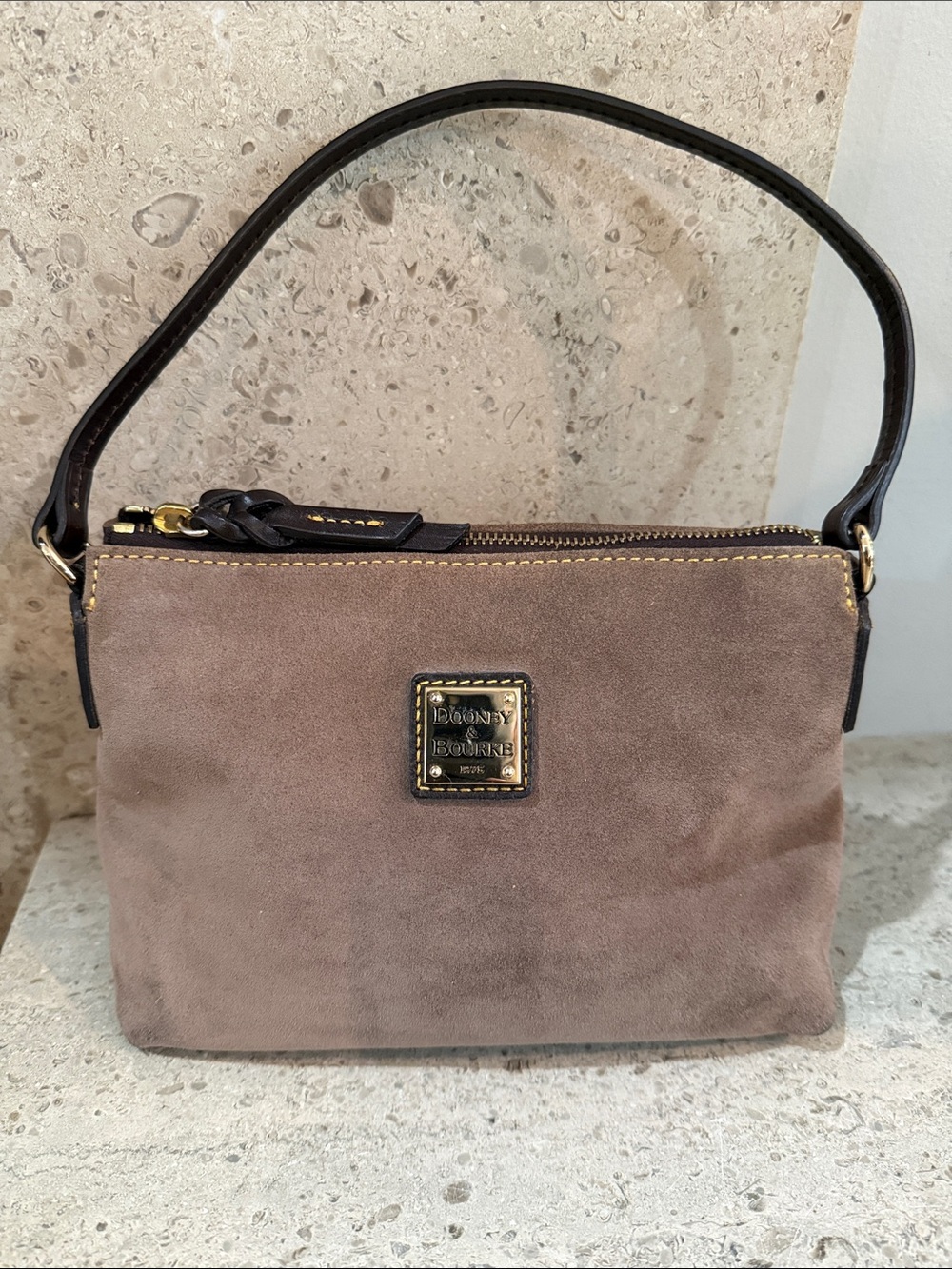 Dooney & Bourke Suede Shoulder Bag with Leather Trim
